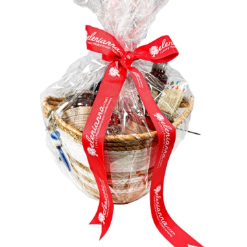 Greek Treasures Wooden Gift Basket, Luxury Food Hampers & Gift Boxes