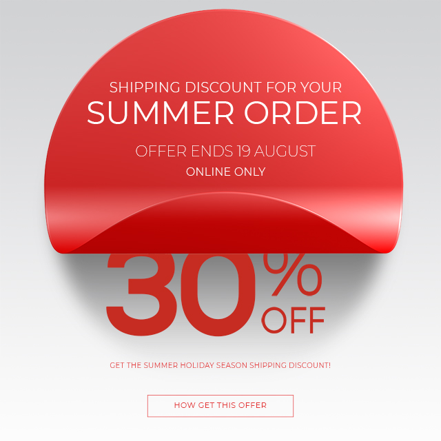 Take advantage of our special summer discount -30%